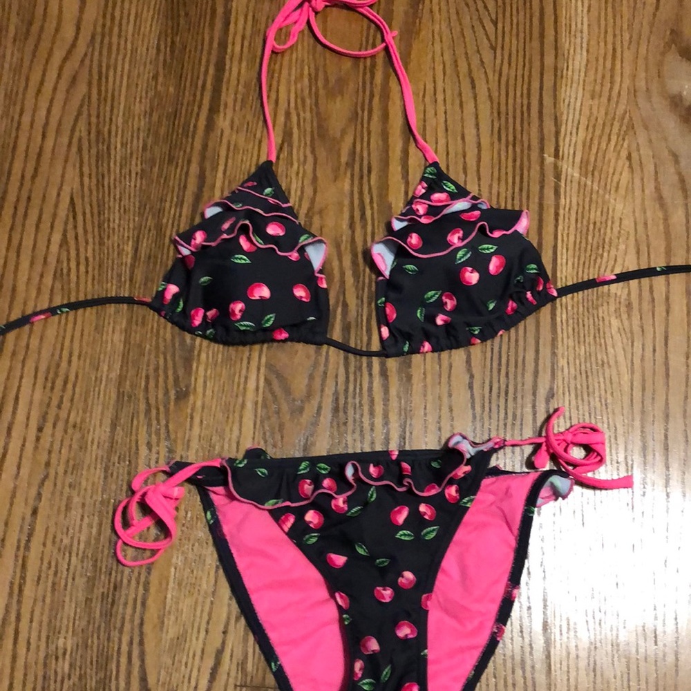 Cherry ruffle bikini